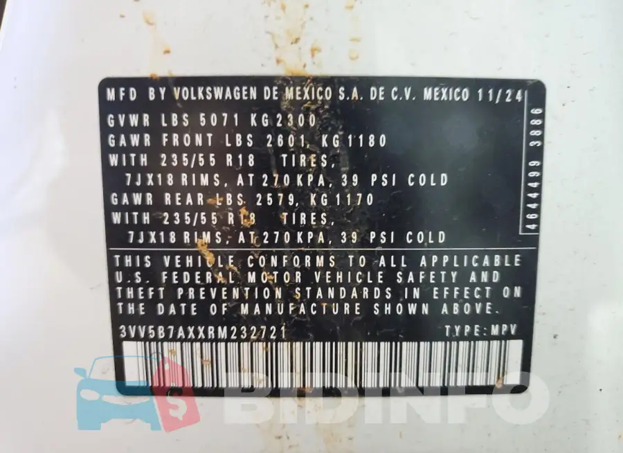 3VV5B7AXXRM232721 Photo# 13