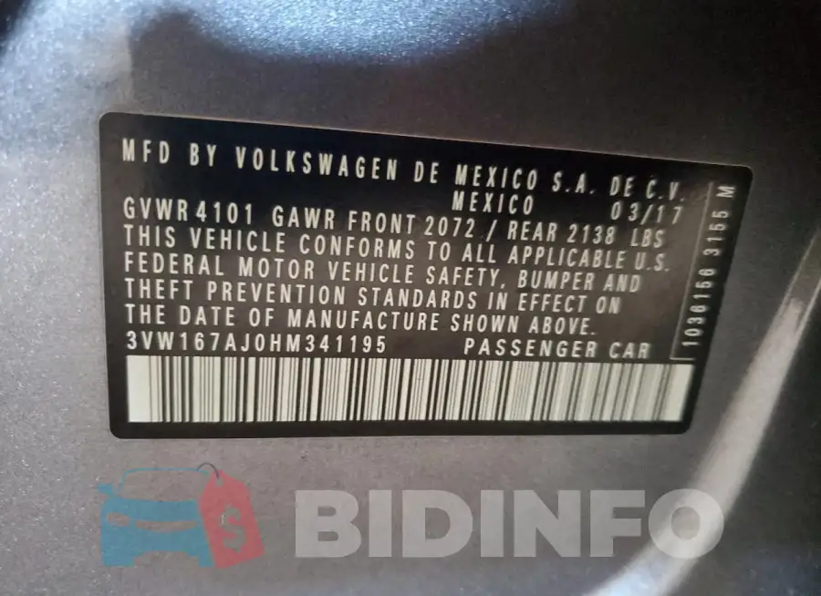 3VW167AJ0HM341195 Photo# 12