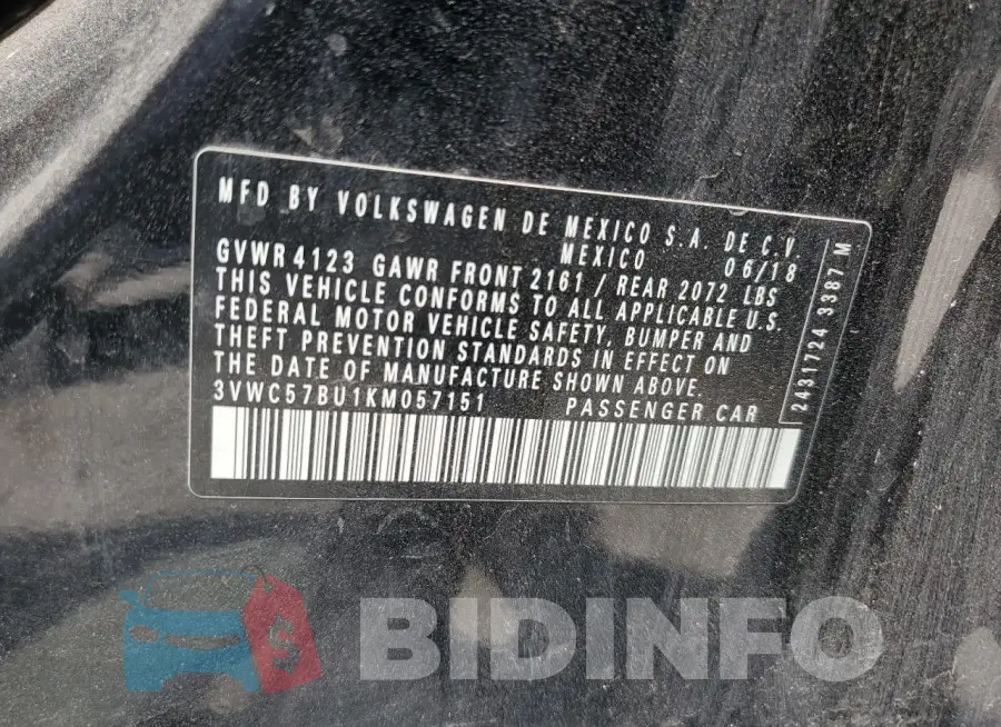 3VWC57BU1KM057151 Photo# 12