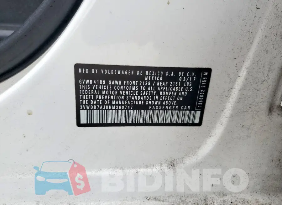 3VWDB7AJ8HM360747 Photo# 12