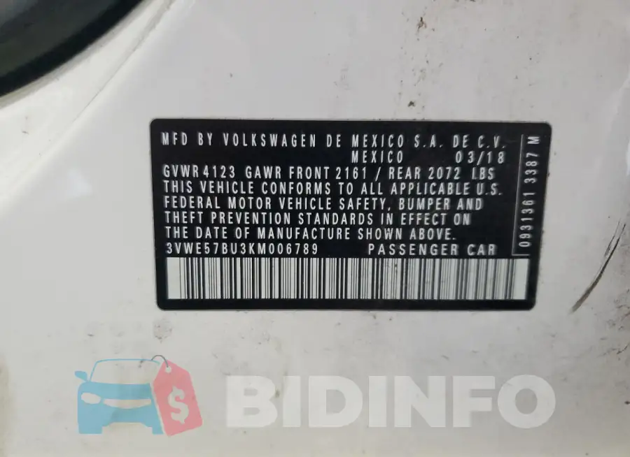 3VWE57BU3KM006789 Photo# 12