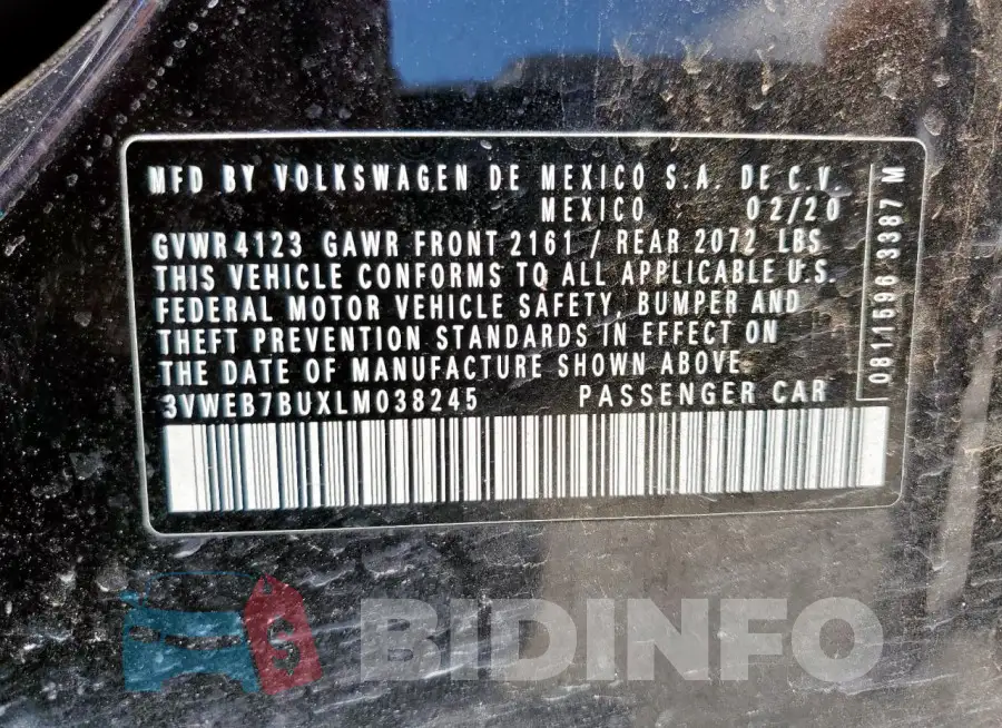 3VWEB7BUXLM038245 Photo# 12