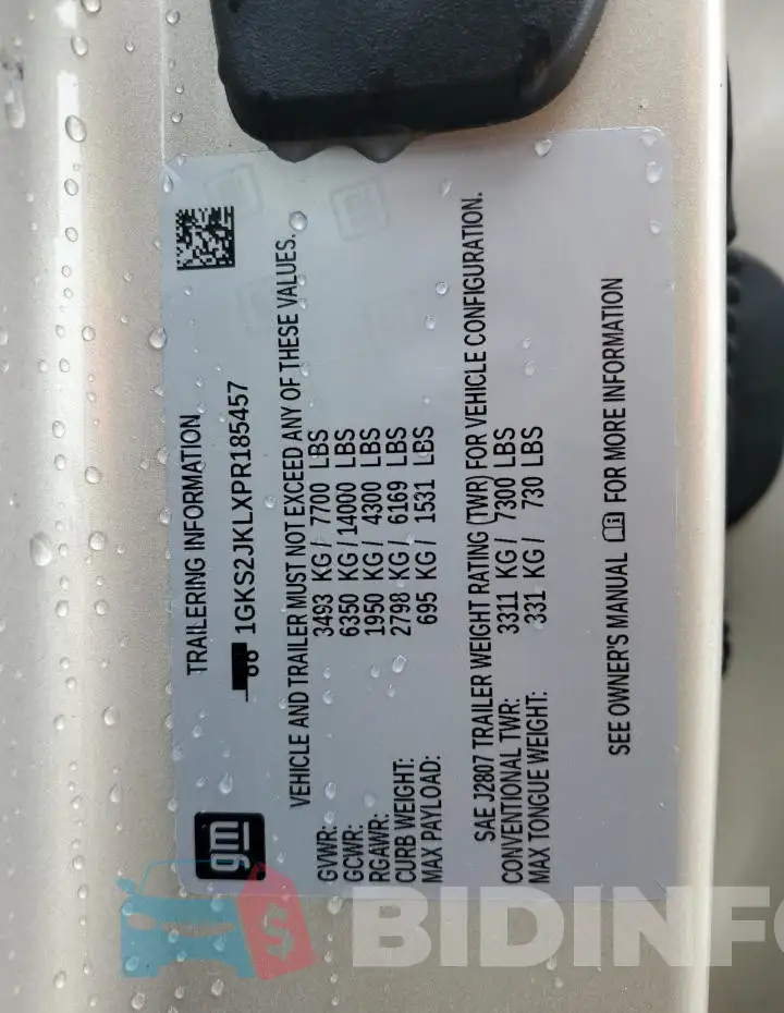 1GKS2JKLXPR185457 Photo# 13