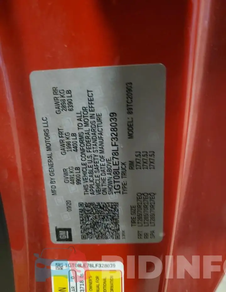 1GT08LE78LF328039 Photo# 12