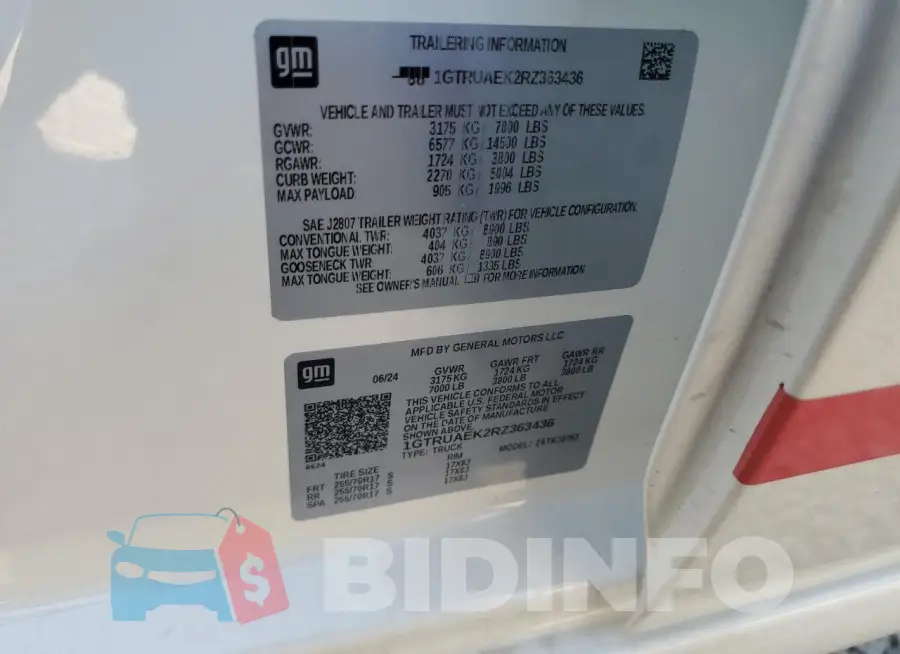 1GTRUAEK2RZ363436 Photo# 13