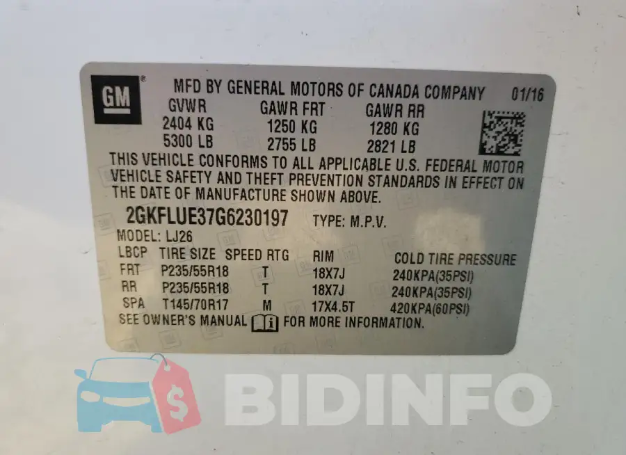 2GKFLUE37G6230197 Photo# 12