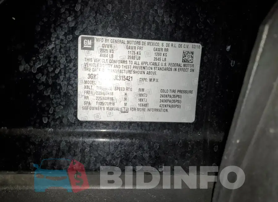 3GKALMEV8JL315421 Photo# 12