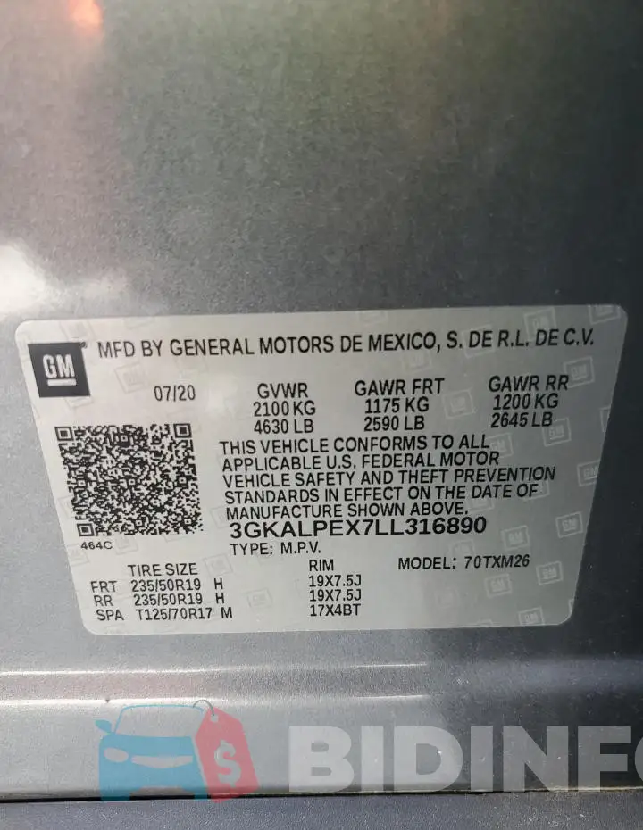 3GKALPEX7LL316890 Photo# 12