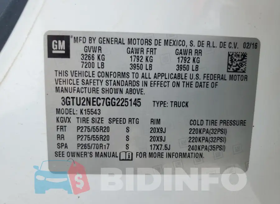 3GTU2NEC7GG225145 Photo# 12