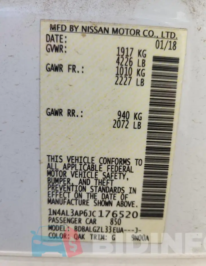 1N4AL3AP6JC176520 Photo# 13