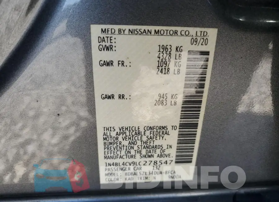 1N4BL4CV9LC278547 Photo# 12