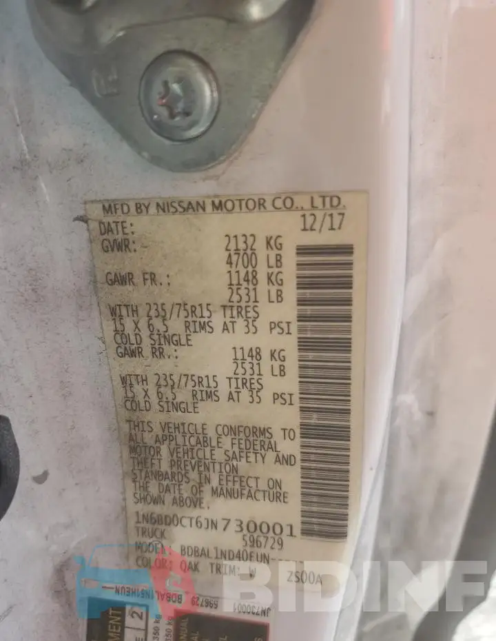 1N6BD0CT6JN730001 Photo# 12
