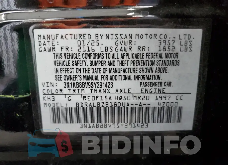 3N1AB8BV9SY291423 Photo# 12