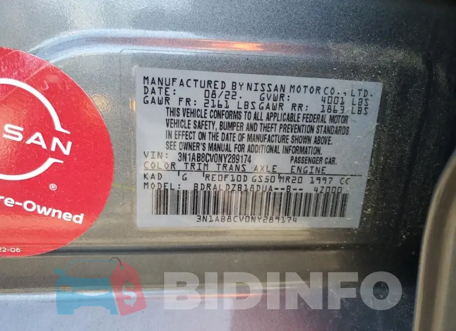 3N1AB8CV0NY289174 Photo# 12