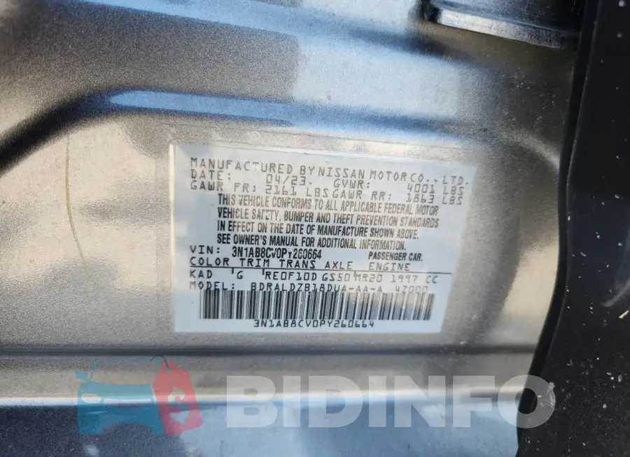 3N1AB8CV0PY260664 Photo# 12