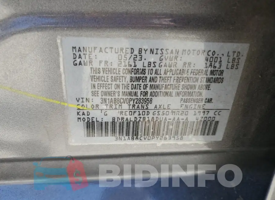 3N1AB8CV0PY283958 Photo# 12