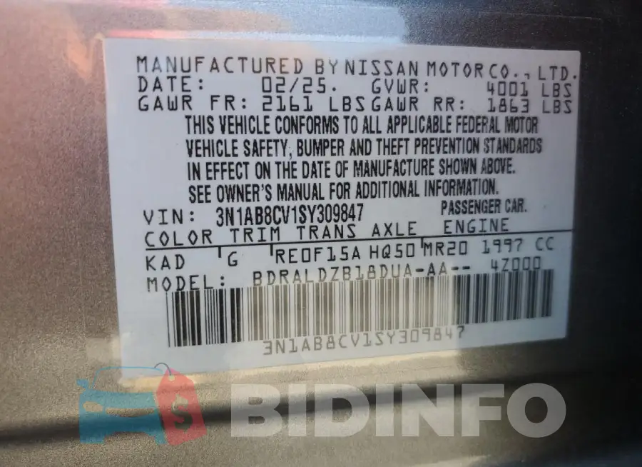 3N1AB8CV1SY309847 Photo# 12