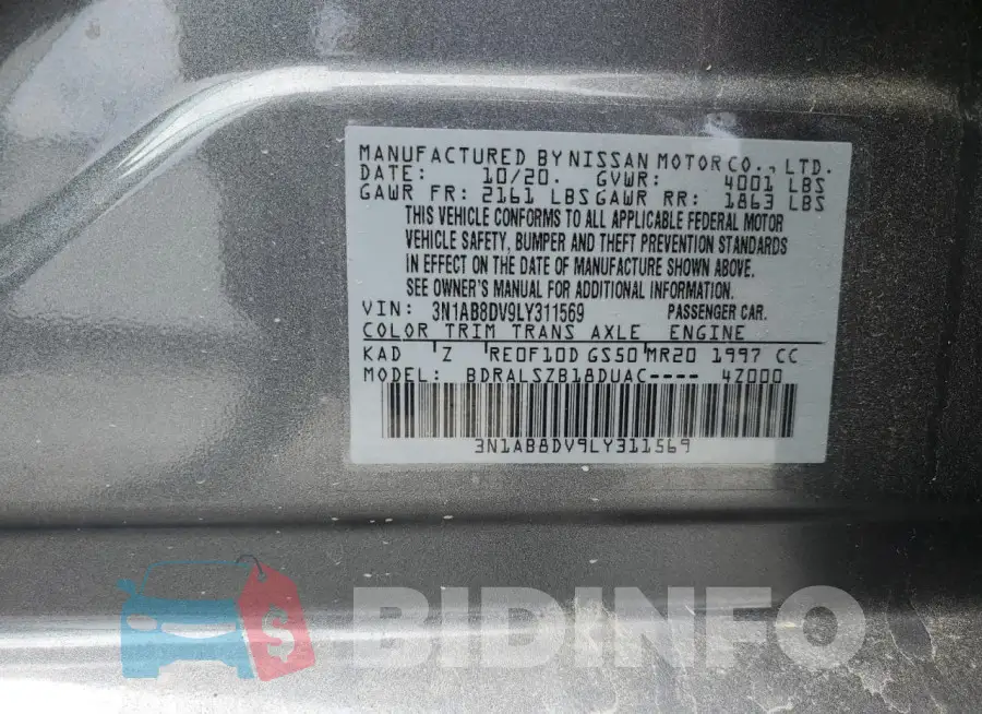 3N1AB8DV9LY311569 Photo# 12