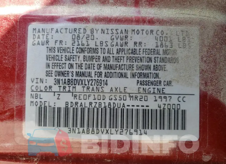 3N1AB8DVXLY276914 Photo# 12