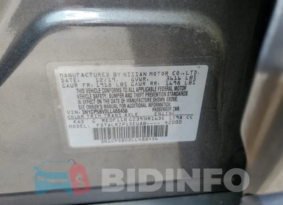 3N1CP5BV2LL488456 Photo# 12