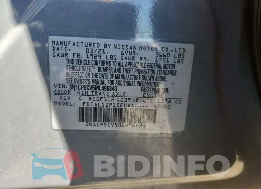 3N1CP5CV5ML496843 Photo# 13