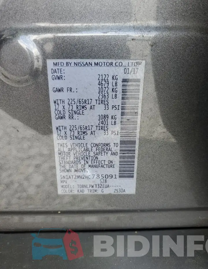 5N1AT2MV2HC785091 Photo# 13