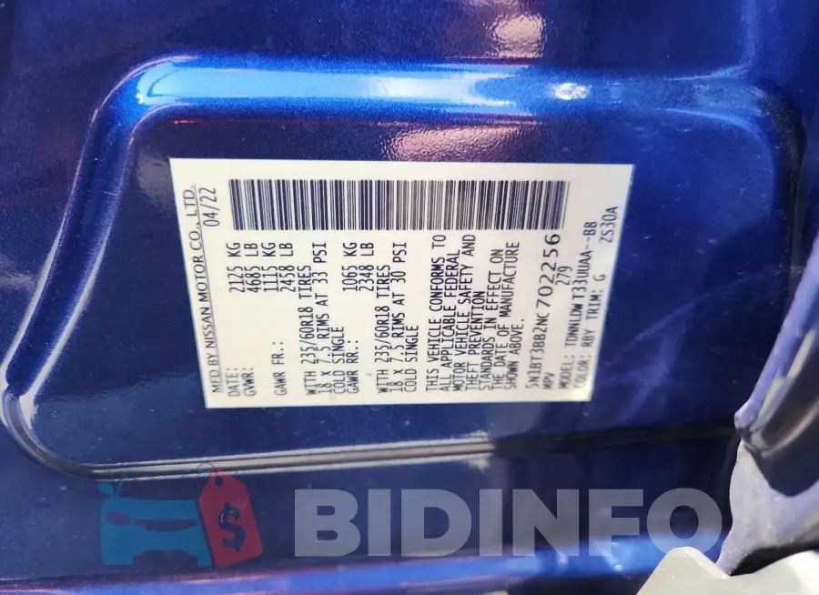 5N1BT3BB2NC702256 Photo# 13