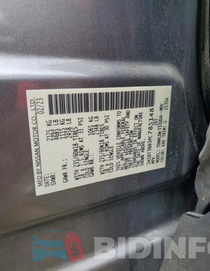 5N1BT3BB3PC785148 Photo# 14
