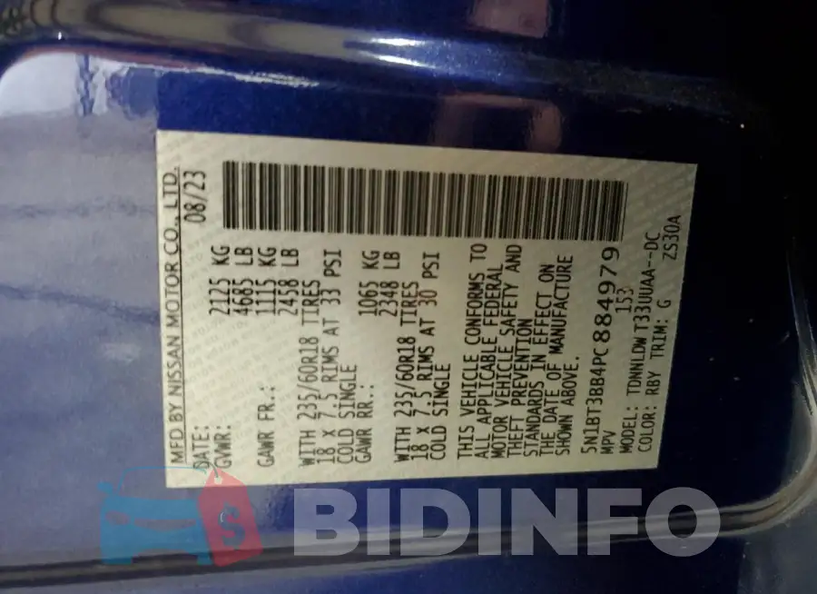 5N1BT3BB4PC884979 Photo# 14