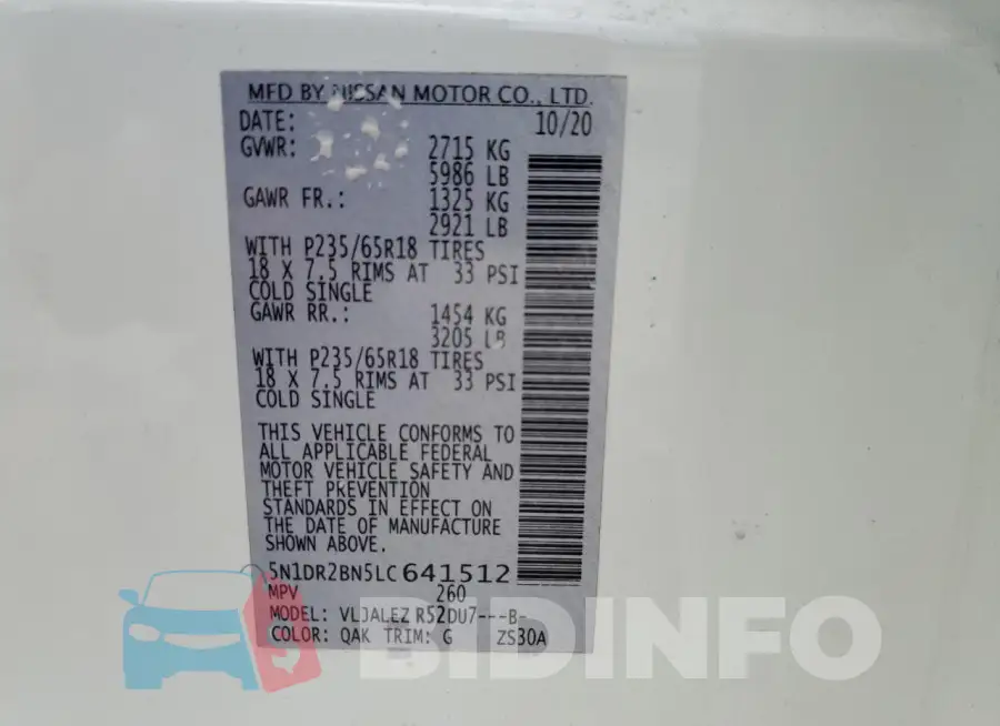 5N1DR2BN5LC641512 Photo# 14