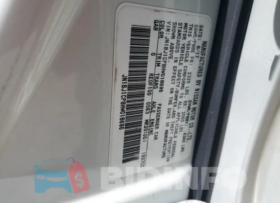 JN1BJ1CP8HW018696 Photo# 13