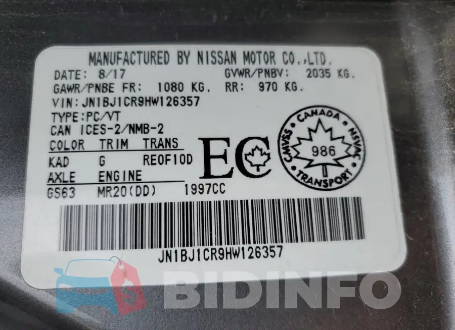 JN1BJ1CR9HW126357 Photo# 13