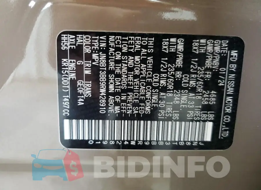 JN8BT3BB9RW428910 Photo# 13