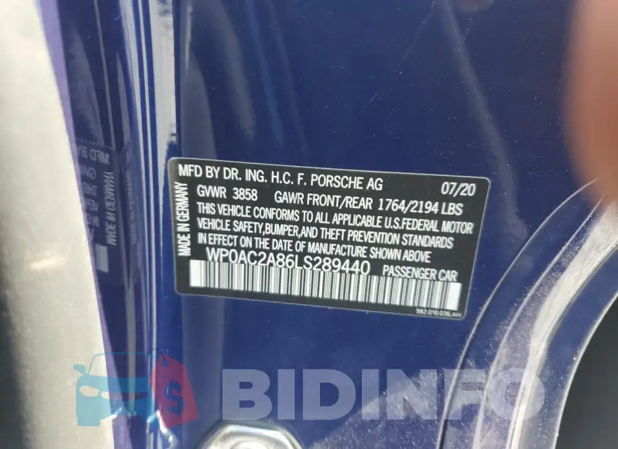 WP0AC2A86LS289440 Photo# 13