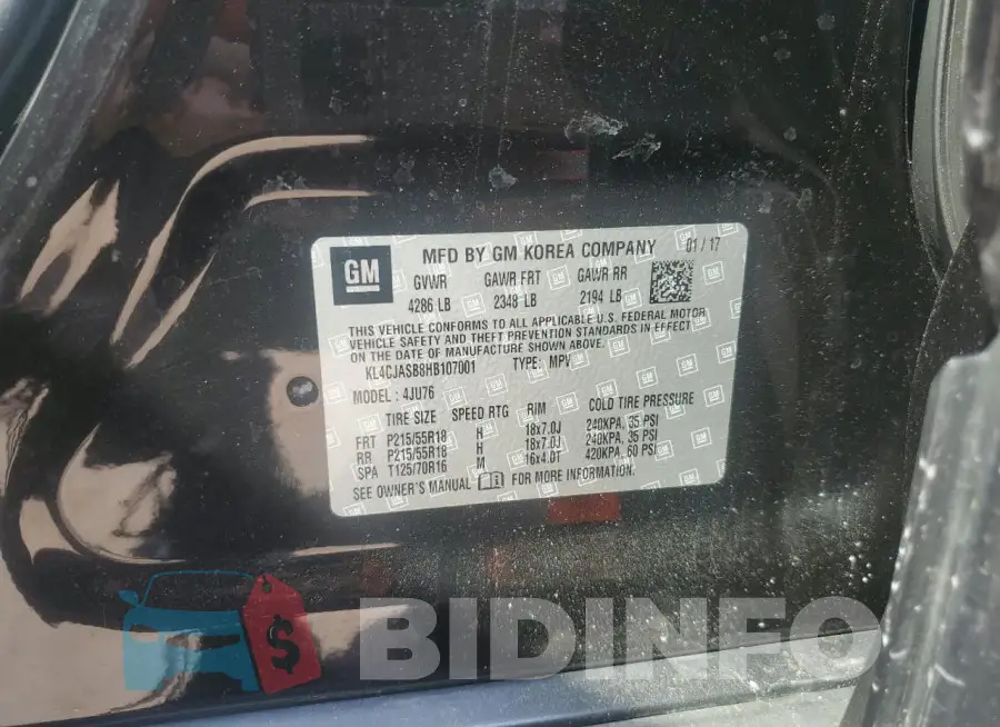 KL4CJASB8HB107001 Photo# 13