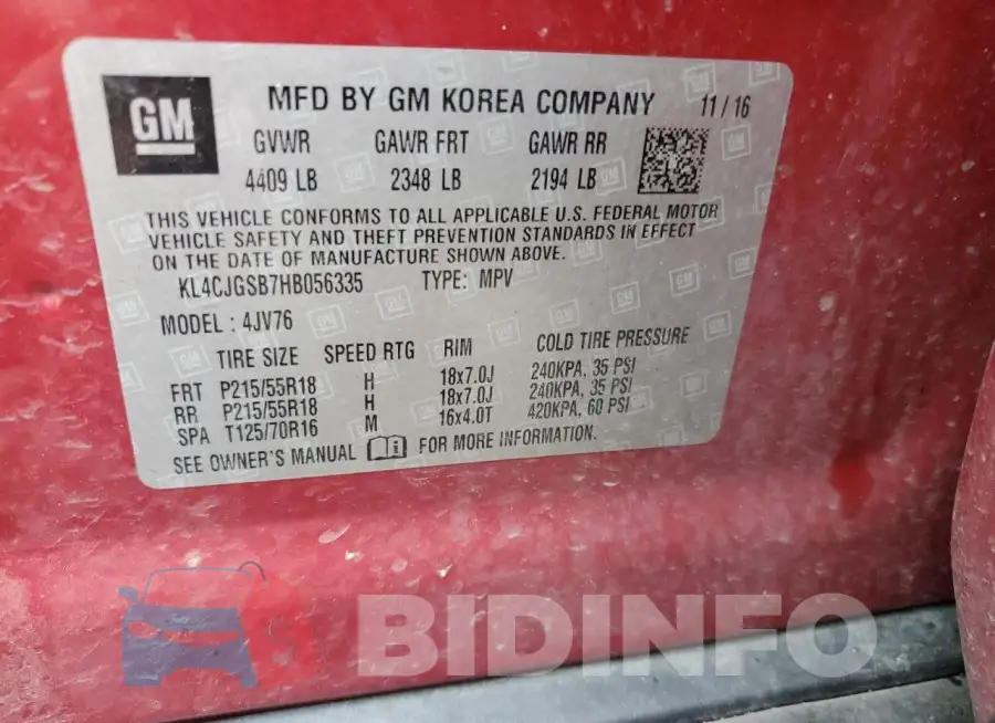 KL4CJGSB7HB056335 Photo# 13