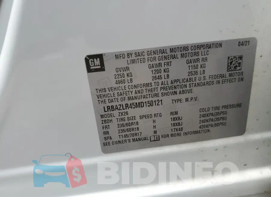 LRBAZLR45MD150121 Photo# 12