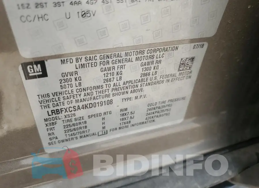 LRBFXCSA4KD019108 Photo# 13