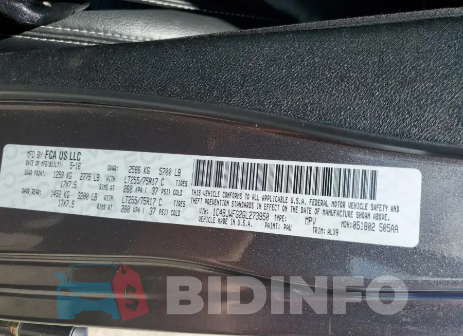 1C4BJWFG2GL273950 Photo# 13