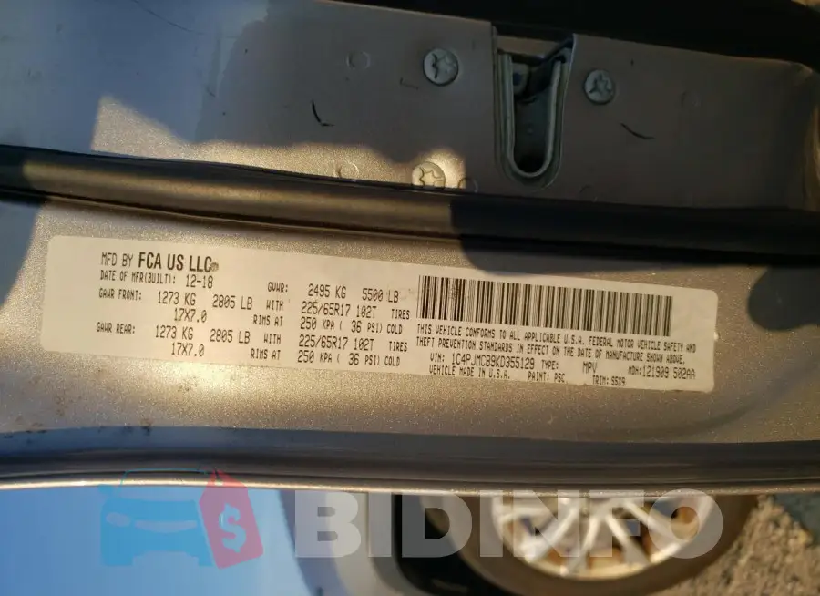 1C4PJMCB9KD355129 Photo# 13
