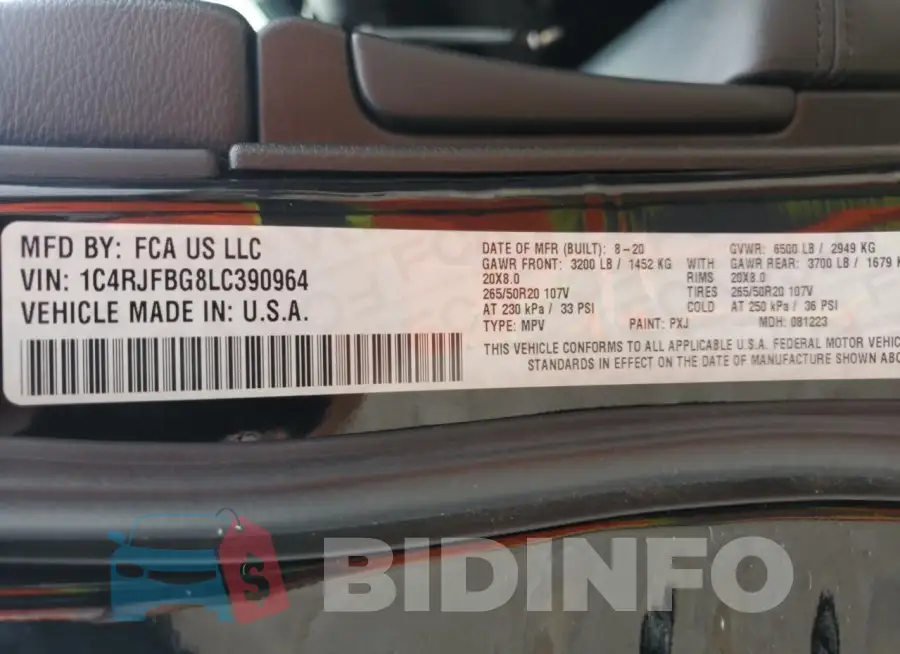 1C4RJFBG8LC390964 Photo# 13