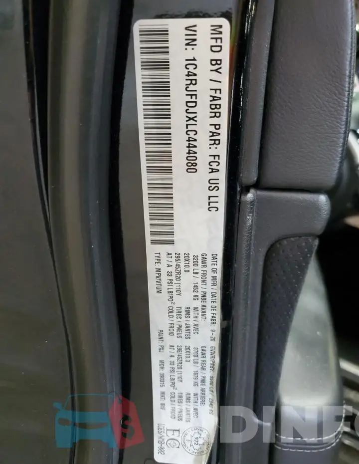 1C4RJFDJXLC444080 Photo# 14