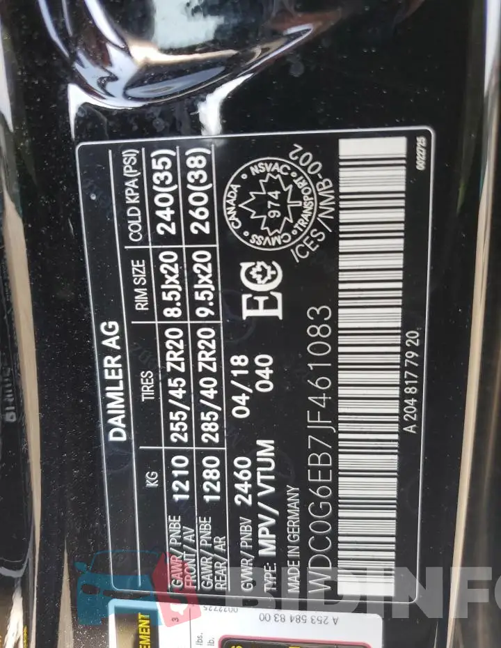 WDC0G6EB7JF461083 Photo# 14