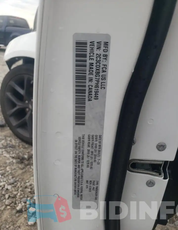 2C3CDXBG7PH619449 Photo# 12
