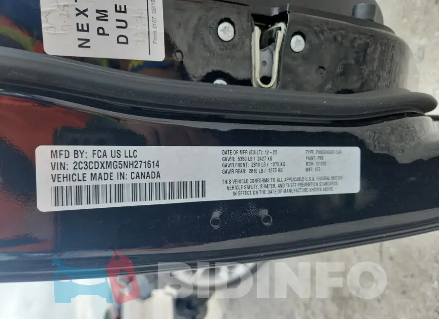 2C3CDXMG5NH271614 Photo# 12