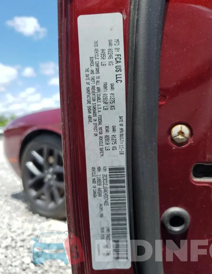 2C3CDZJG4KH557465 Photo# 12