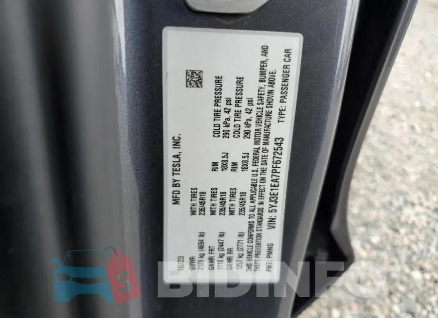 5YJ3E1EA7PF672543 Photo# 12