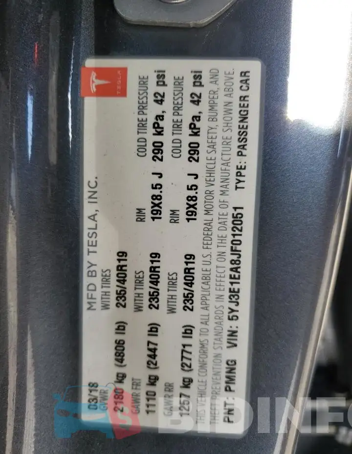 5YJ3E1EA8JF012051 Photo# 13