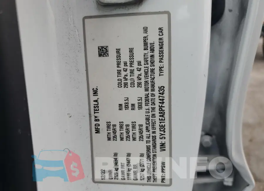 5YJ3E1EA8PF447435 Photo# 12