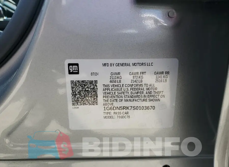 1G6DN5RK7S0103670 Photo# 12